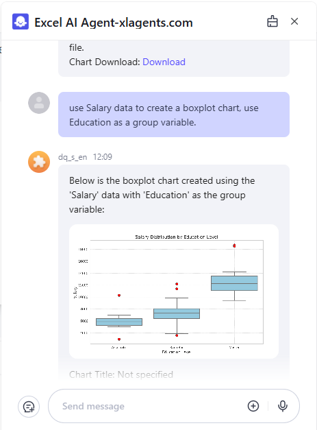 Excel Chart AI Tool Example 1