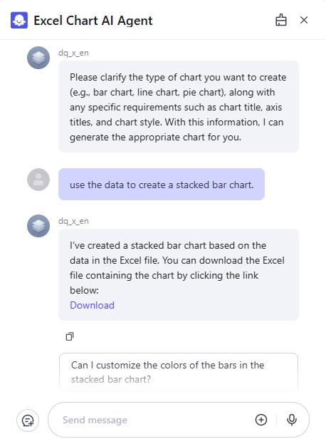 Excel Chart AI Tool Example 1