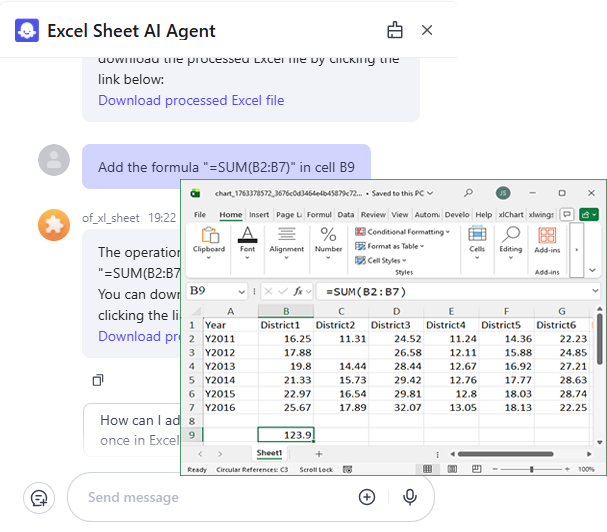 Excel Sheet AI Tool Example 1